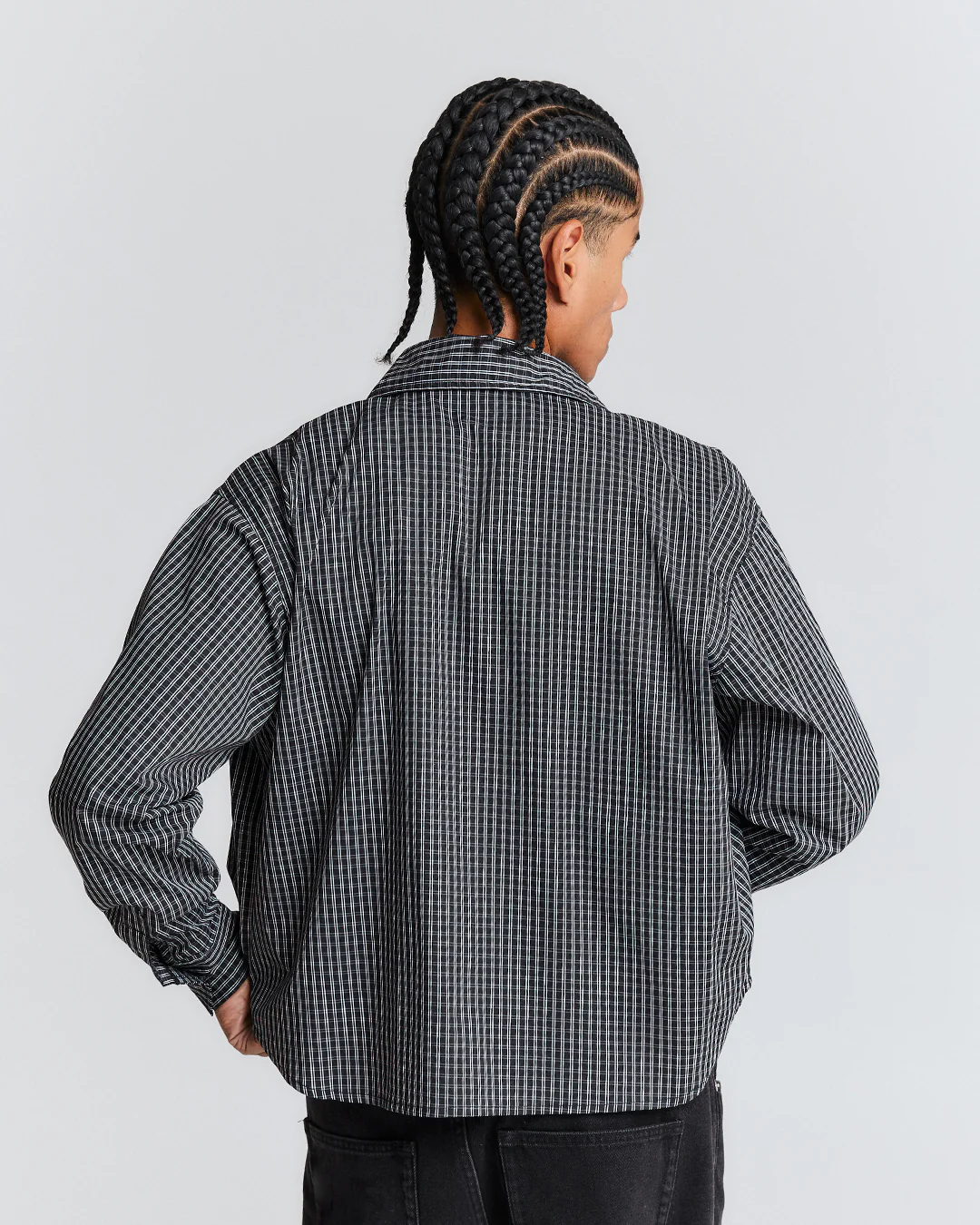 Checkered Signature Long Sleeve Shirt - Charcoal/White - Image 4