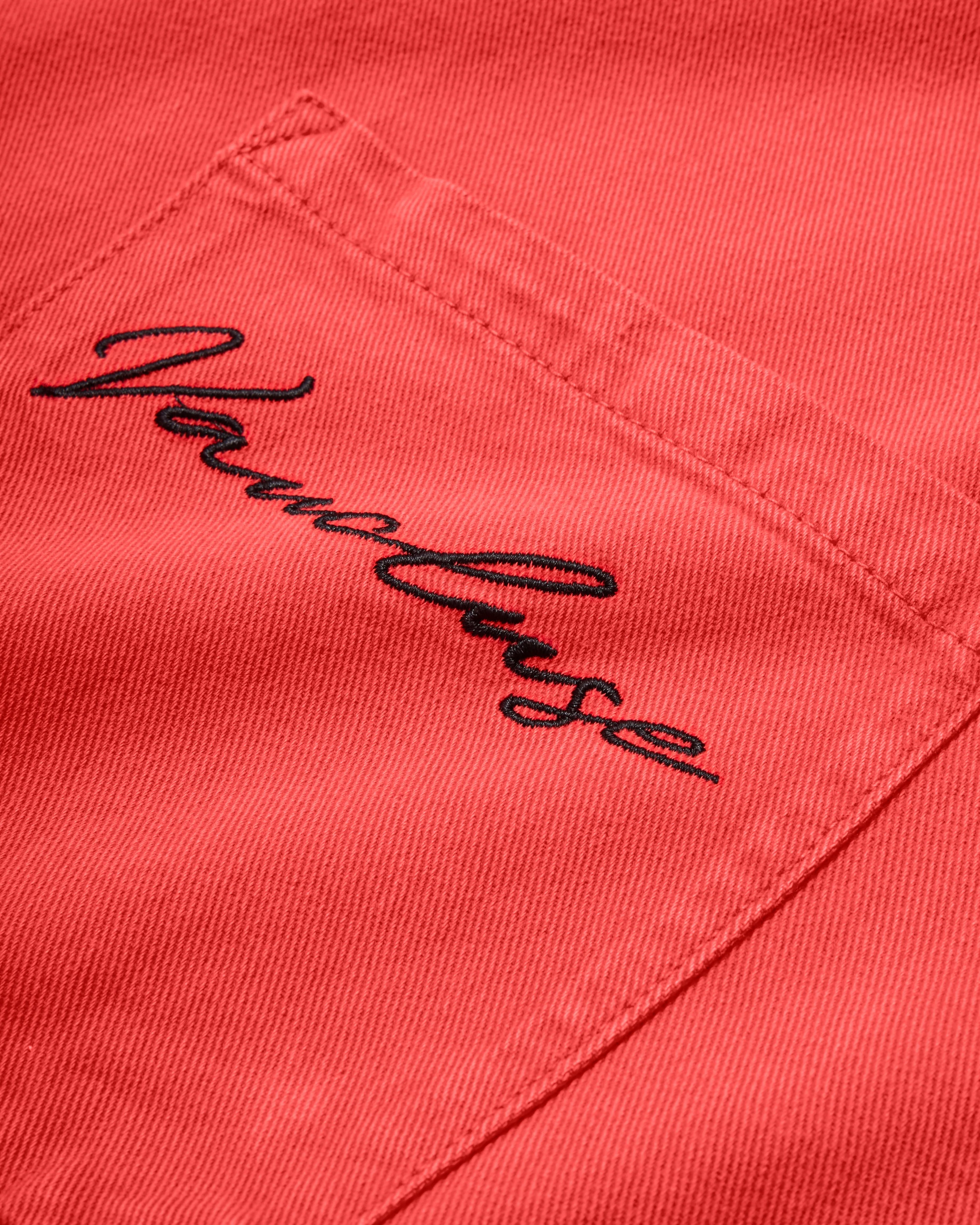 Denim Signature Short Sleeve Shirt - Faded Red - Image 3