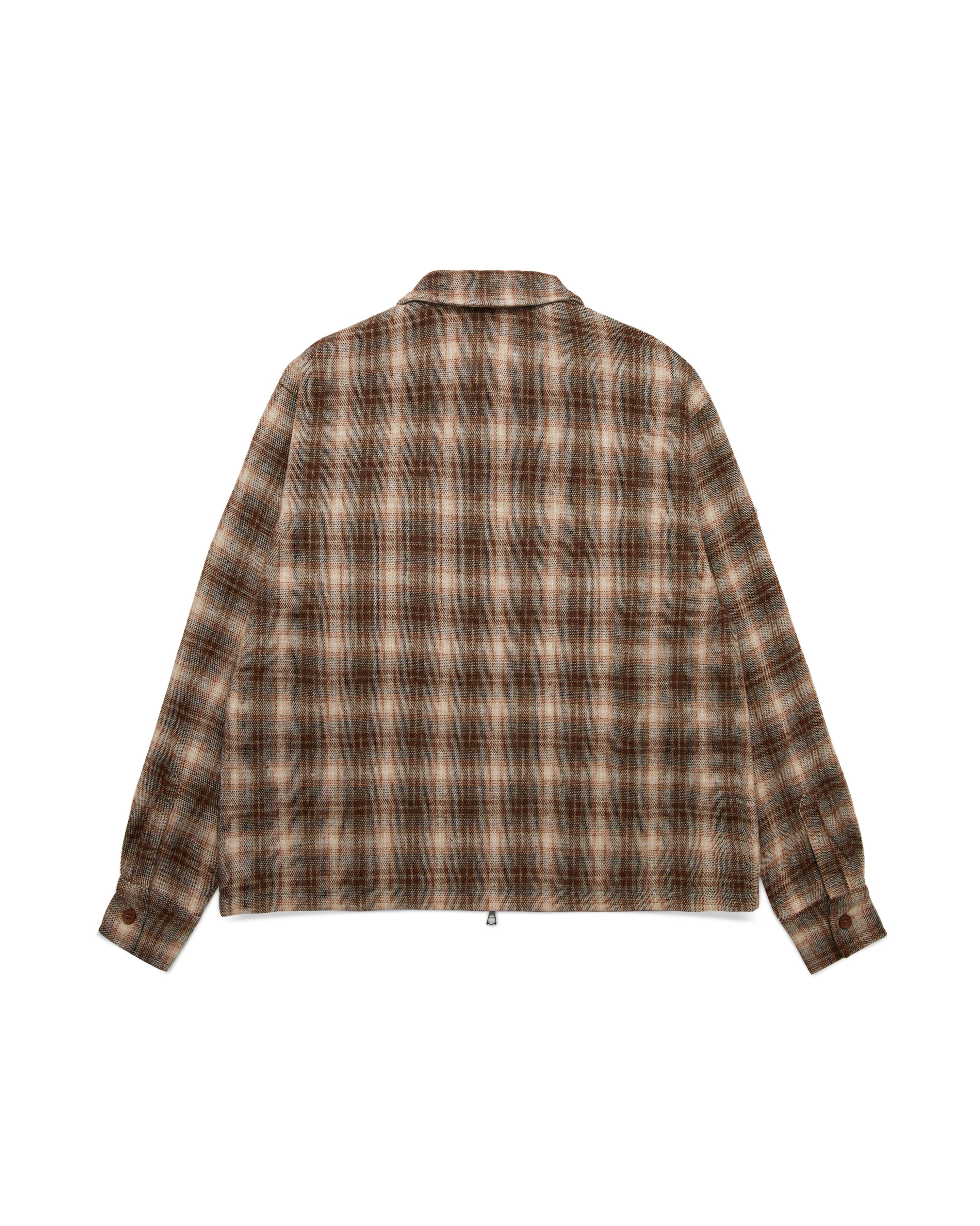 Quilted Flannel Over Shirt - Beige/Brown - Image 4