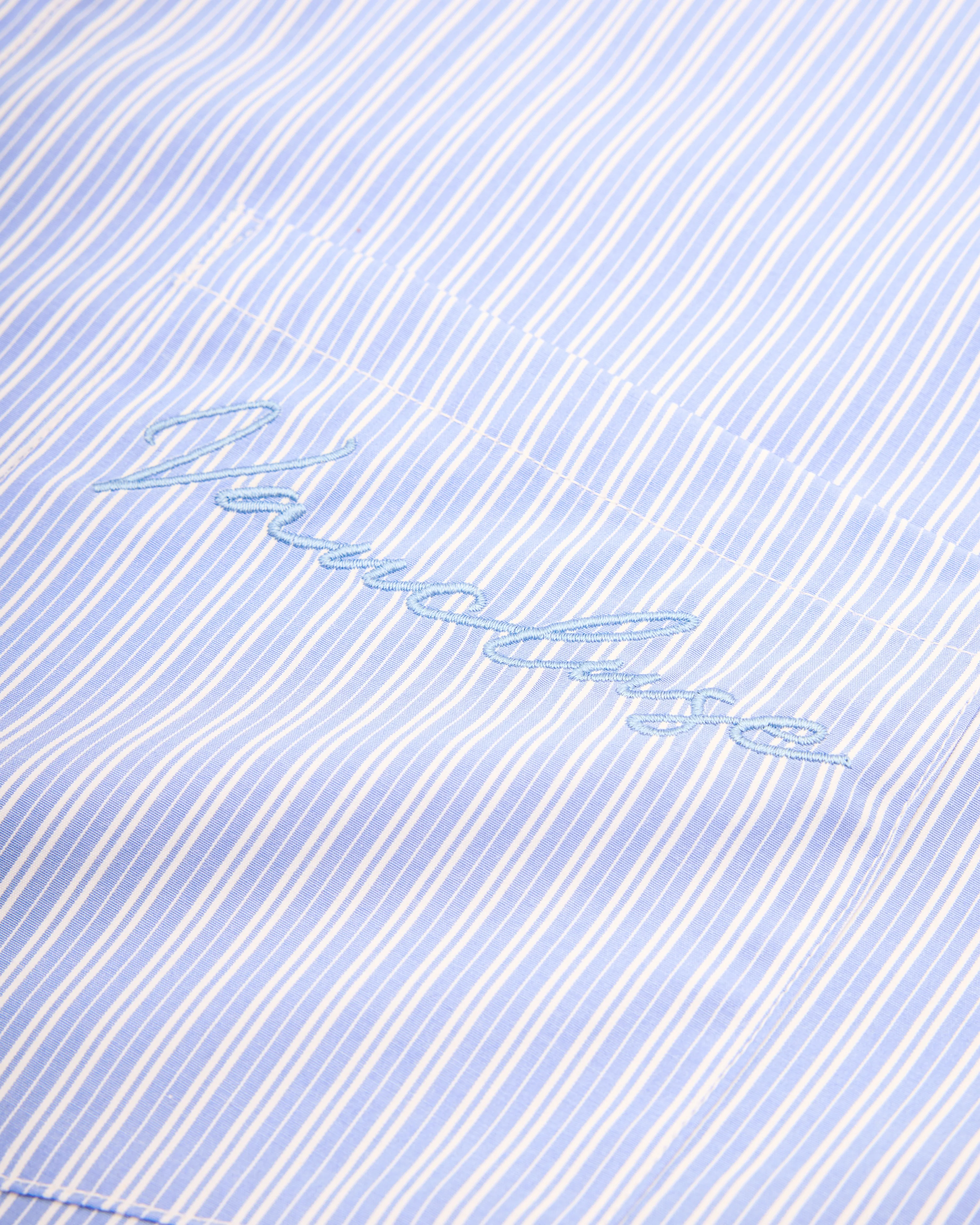 Striped Signature Long Sleeve Shirt - Powder Blue/White - Image 3