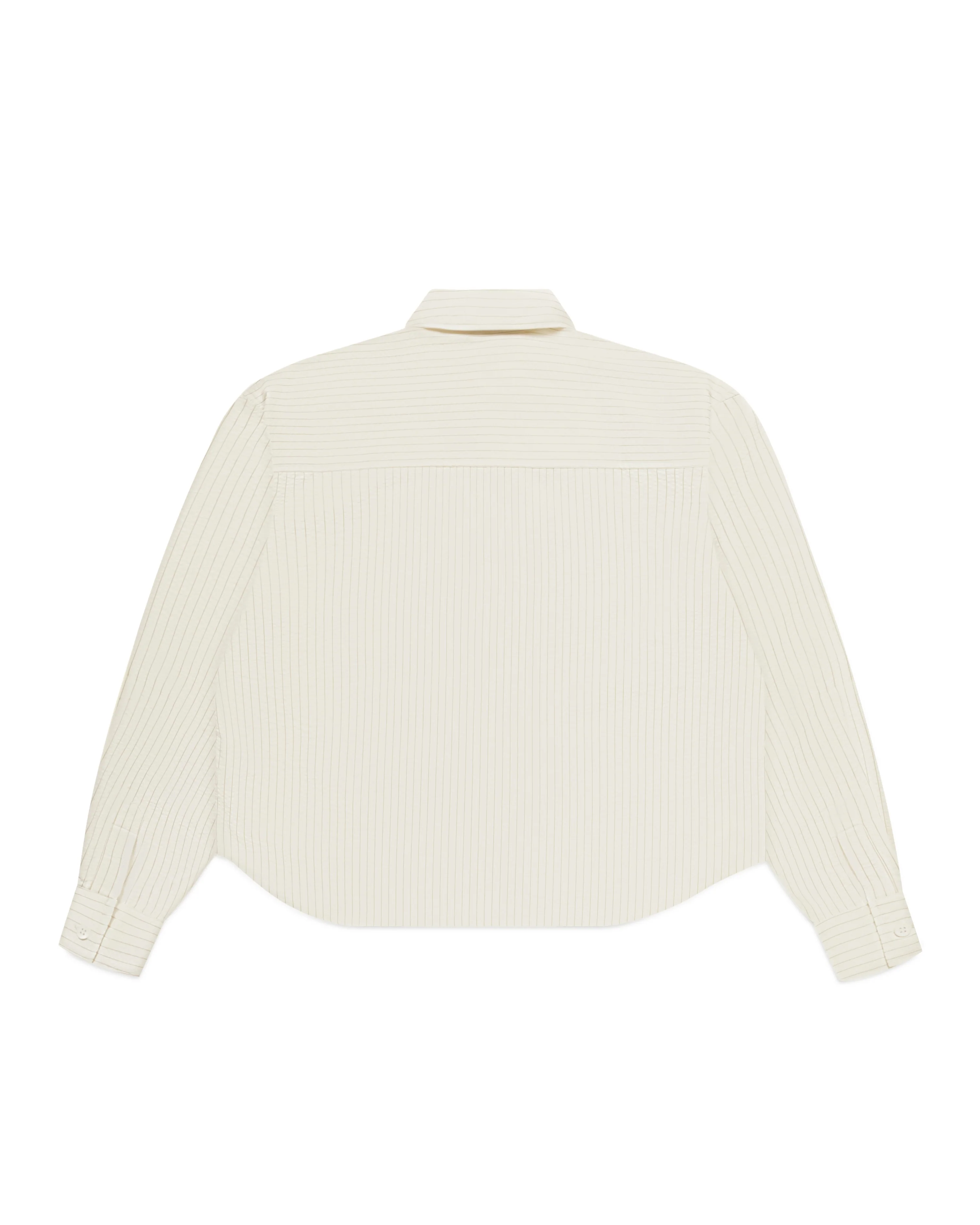 Striped Signature Long Sleeve Shirt - Cream/Brown - Image 4