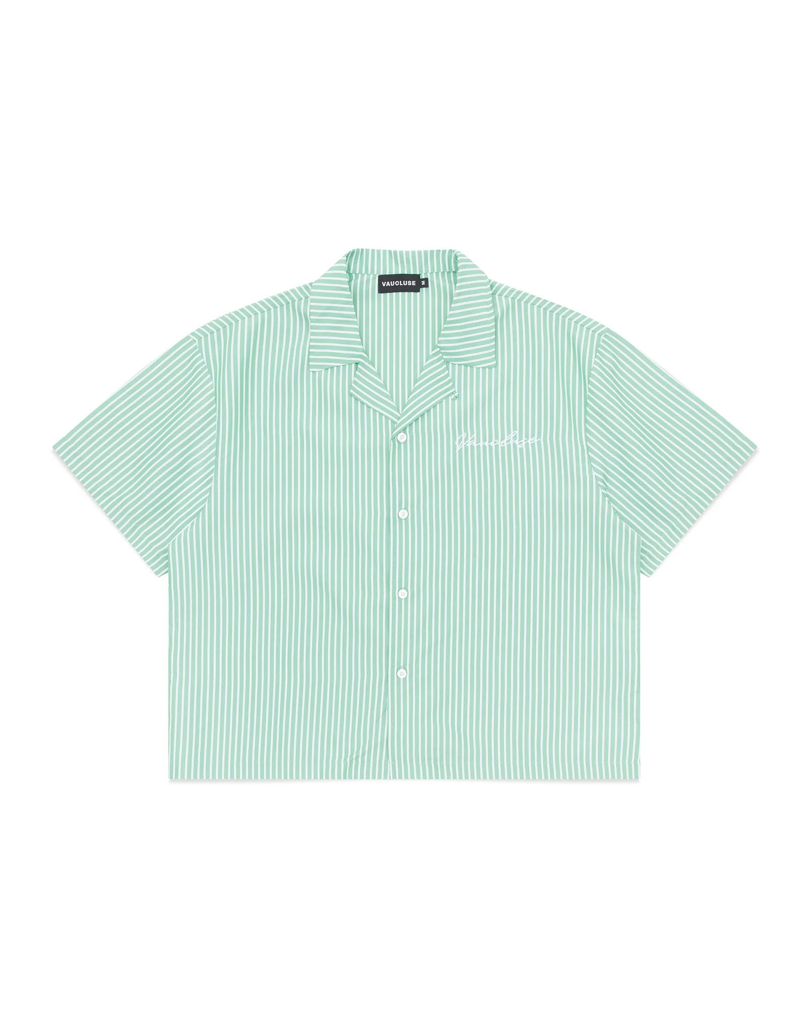 Striped Signature Short Sleeve Shirt - Green/White