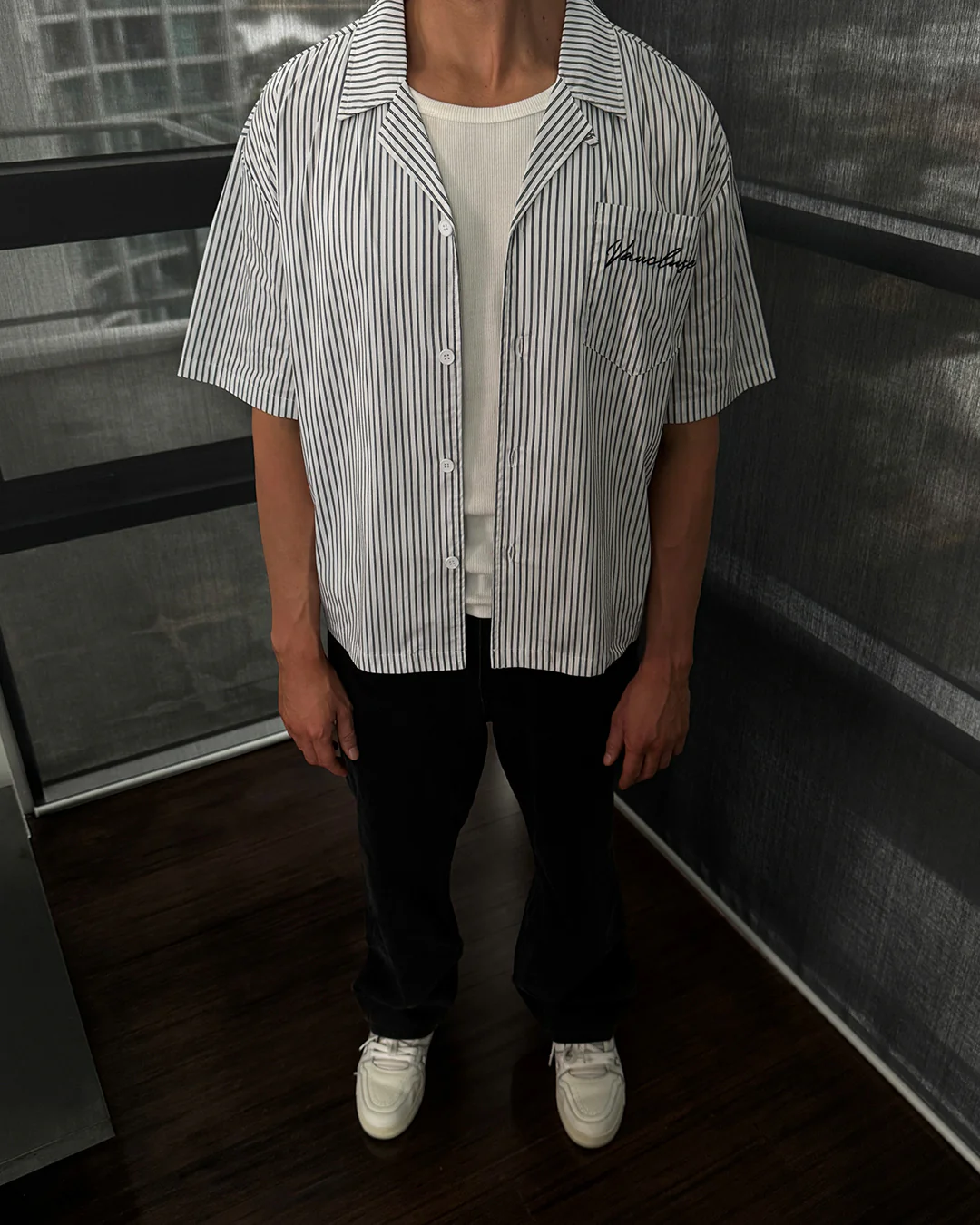 Striped Signature Short Sleeve Shirt - White - Image 4