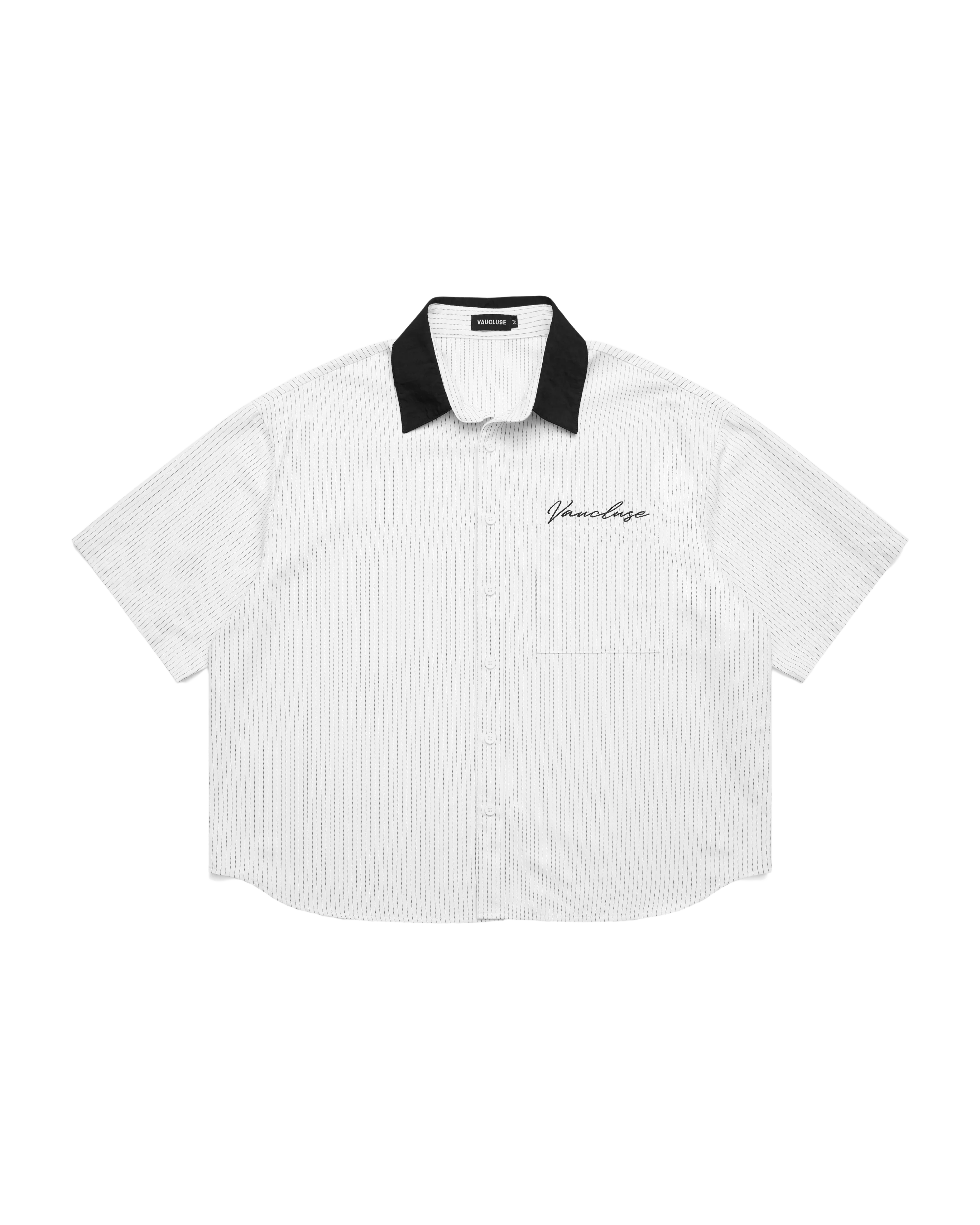 Striped Signature Short Sleeve Shirt - White/Black