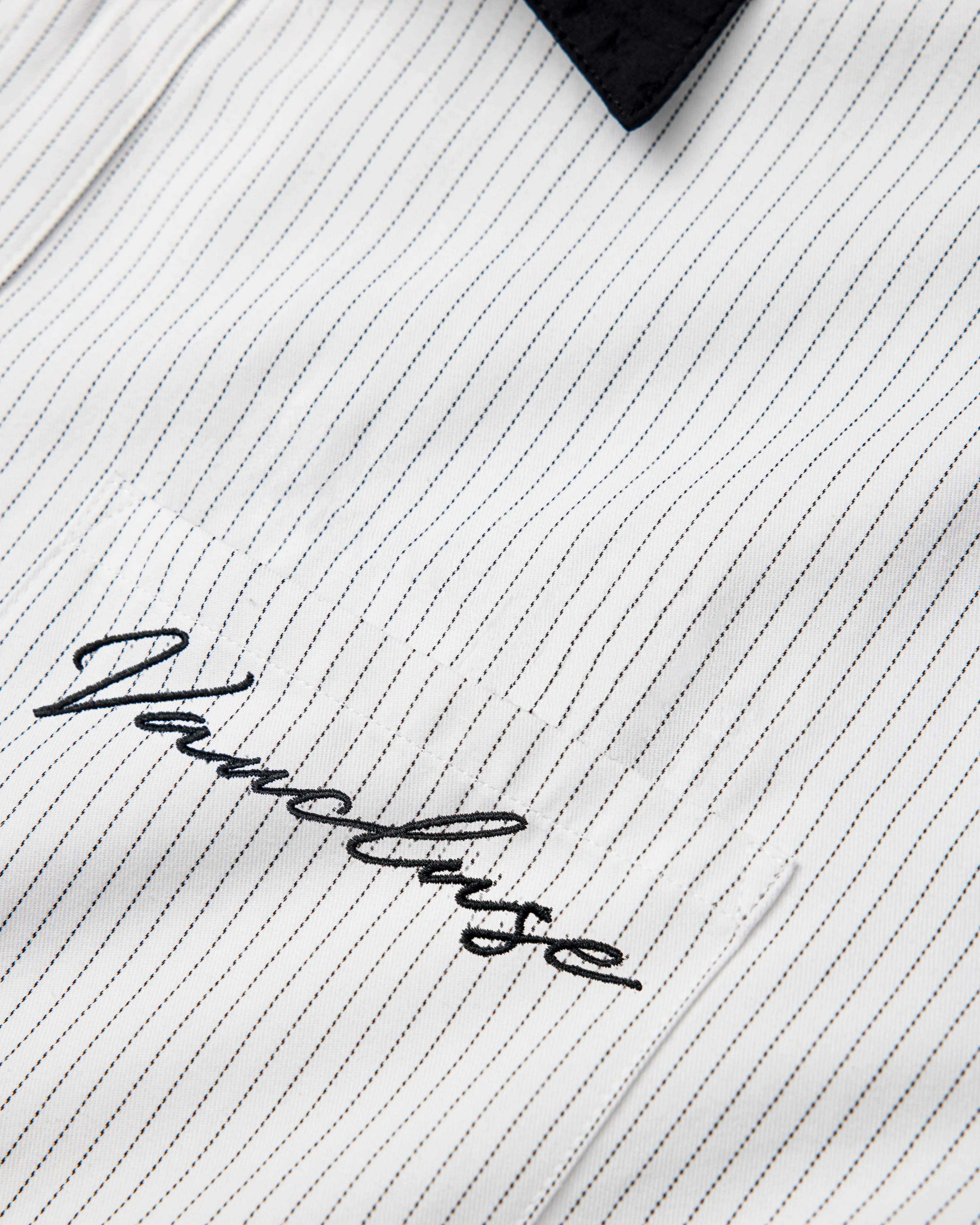 Striped Signature Short Sleeve Shirt - White/Black - Image 3