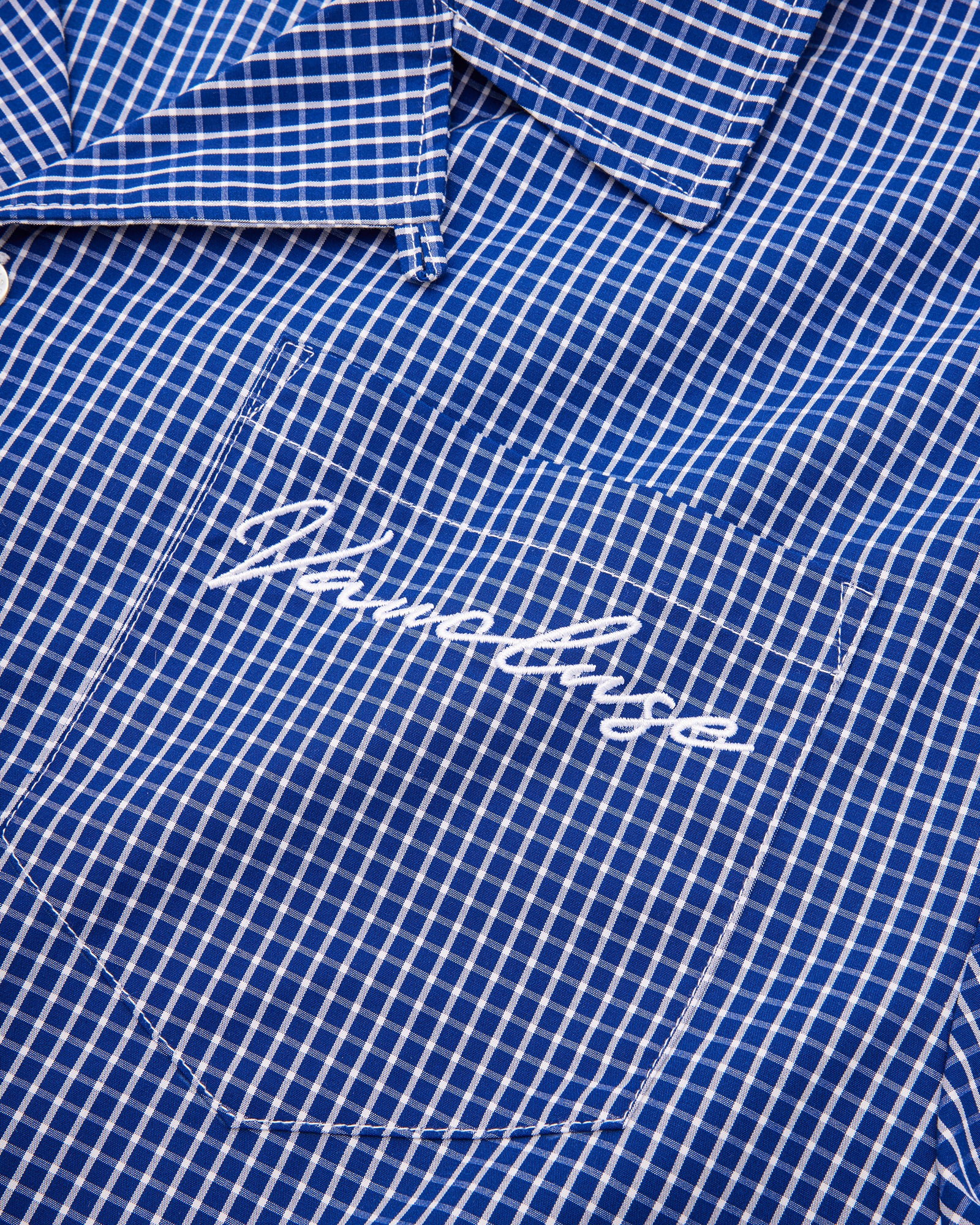 Checkered Signature Short Sleeve Shirt - Deep Blue/White - Image 3